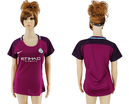 Women's Manchester City Blank Away Soccer Club Jersey - Click Image to Close